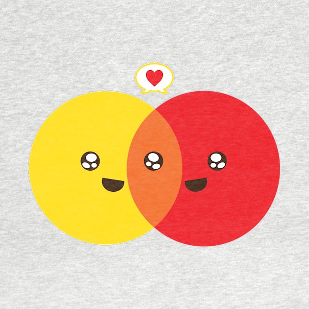 Cute Colorful Valentines Day Venn Diagram by magentasponge